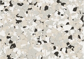 Feather Gray decorative flake blend sample.