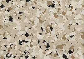 Shoreline decorative flake blend sample.